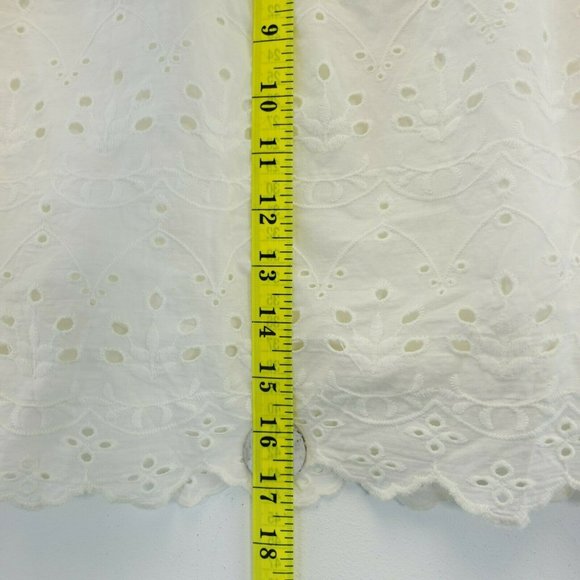 Coquette Eyelet Mini Skirt Womens 2 XS White Scallop Hem Soft Girl MAX STUDIO - Picture 7 of 10